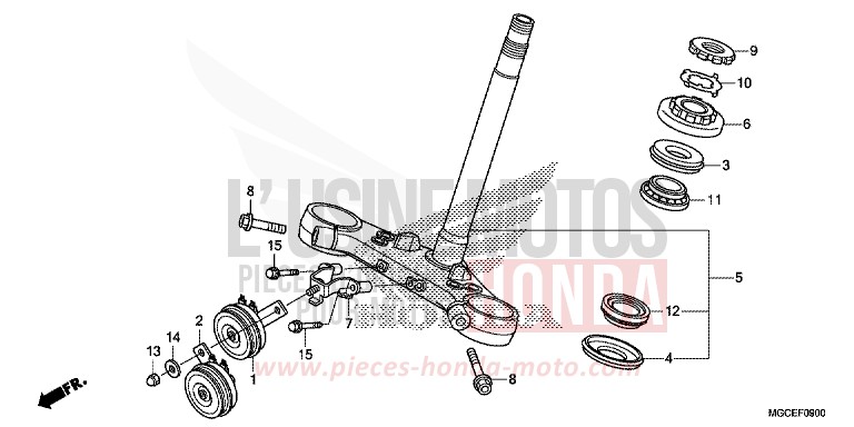 TIGE DE DIRECTION de CB1100 ABS GRAPHITE BLACK (NHB01) 2014
